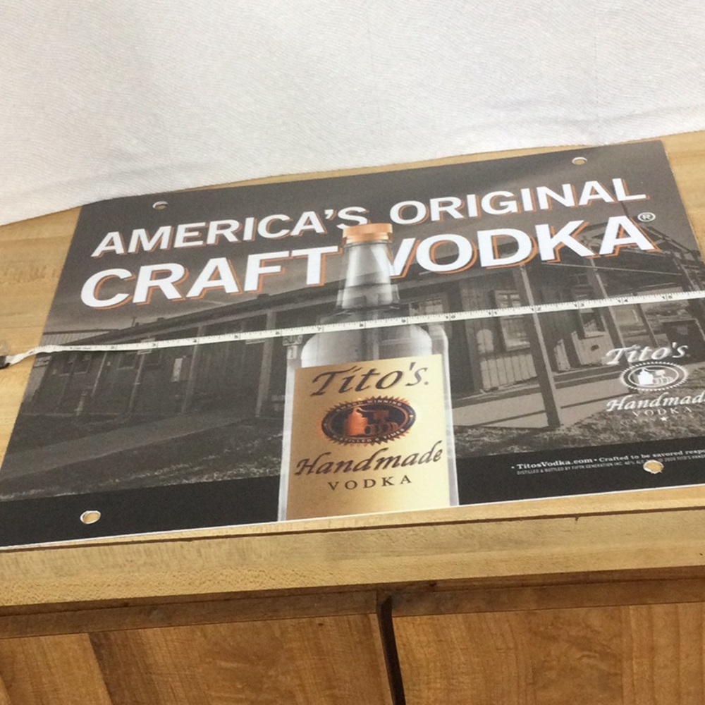 New Plastic Titos vodka sign